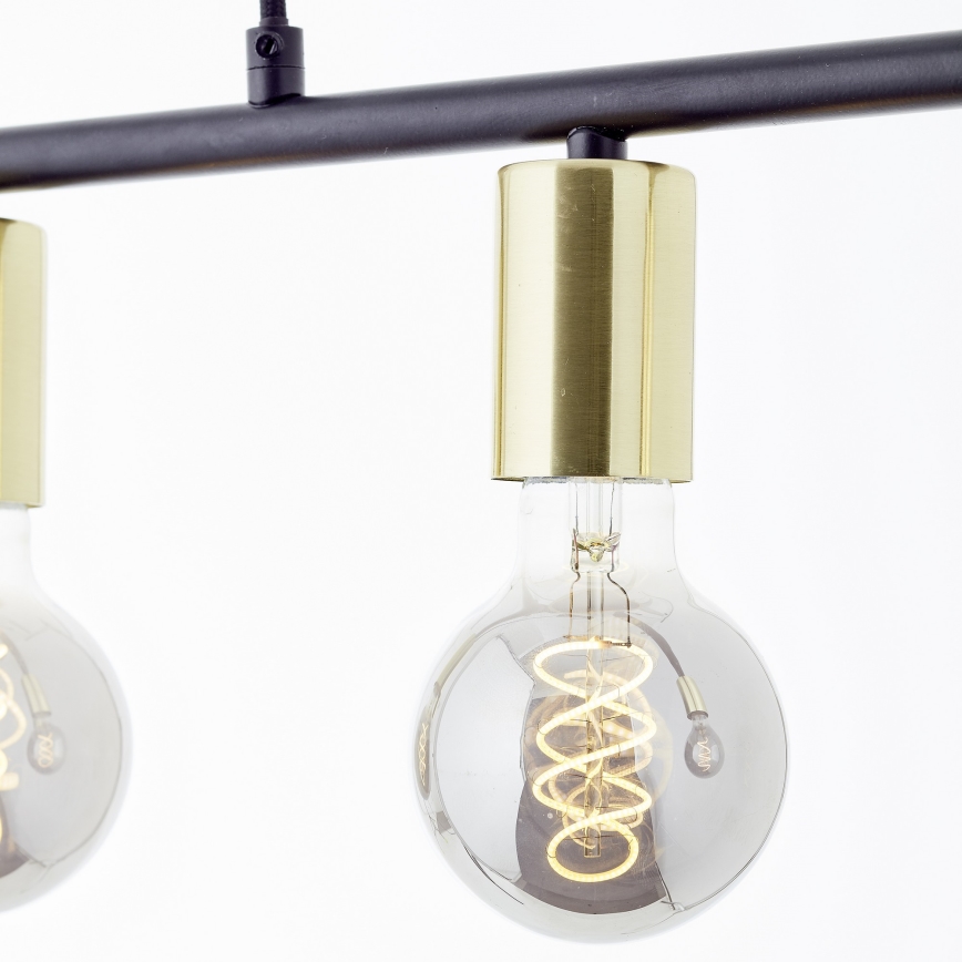 Brilliant - ripplühter kaabliga KERRY 5xE27/40W/230V must/messing