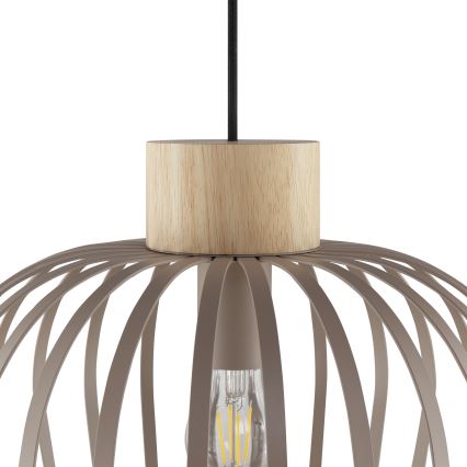 Brilliant - Rippvalgusti juhtmega NORDIC CAGE 1xE27/20W/230V läbimõõt 35 cm beež