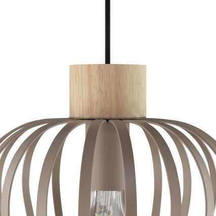 Brilliant - Rippvalgusti kaabliga NORDIC CAGE 1xE27/20W/230V Ø 25 cm beež