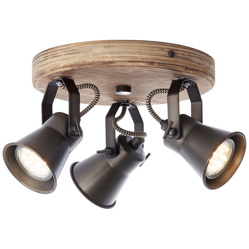 Brilliant - SEED suunatav laevalgusti 3xGU10/5W/230V must/pruun