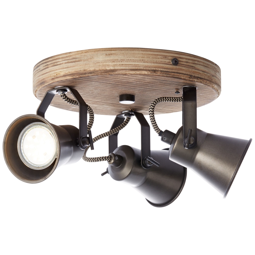 Brilliant - SEED suunatav laevalgusti 3xGU10/5W/230V must/pruun