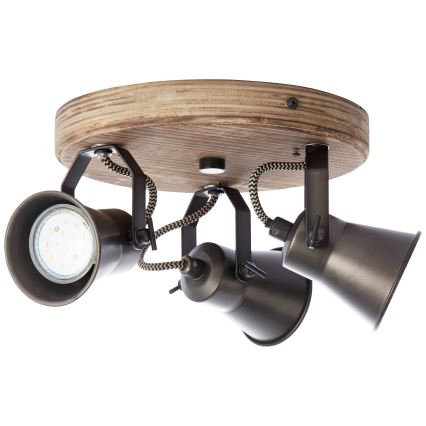 Brilliant - SEED suunatav laevalgusti 3xGU10/5W/230V must/pruun