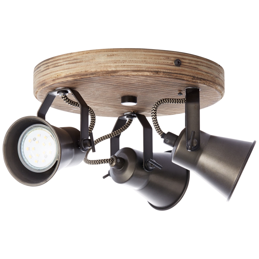 Brilliant - SEED suunatav laevalgusti 3xGU10/5W/230V must/pruun