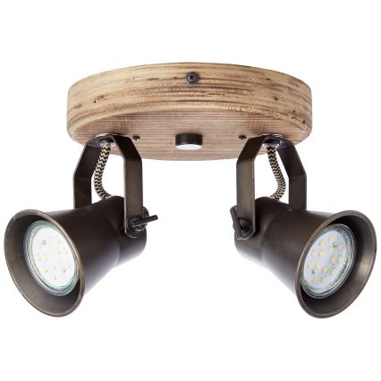 Brilliant - SEED suunavalgusti 2xGU10/5W/230V must/pruun