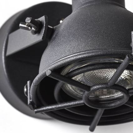 Brilliant - Seinale kinnitatav suunavalgusti JESPER 1xGU10/5W/230V must