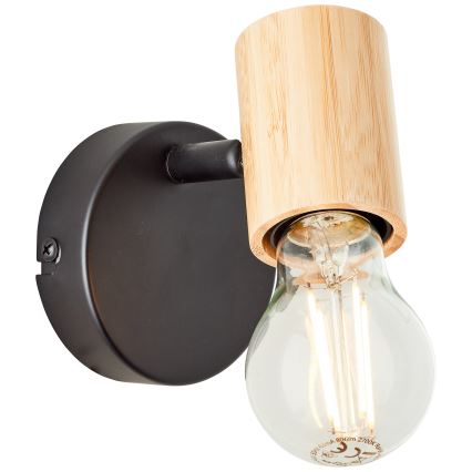Brilliant - Seinale paigaldatav punktvalgusti KERRY 1xE27/40W/230V bambus