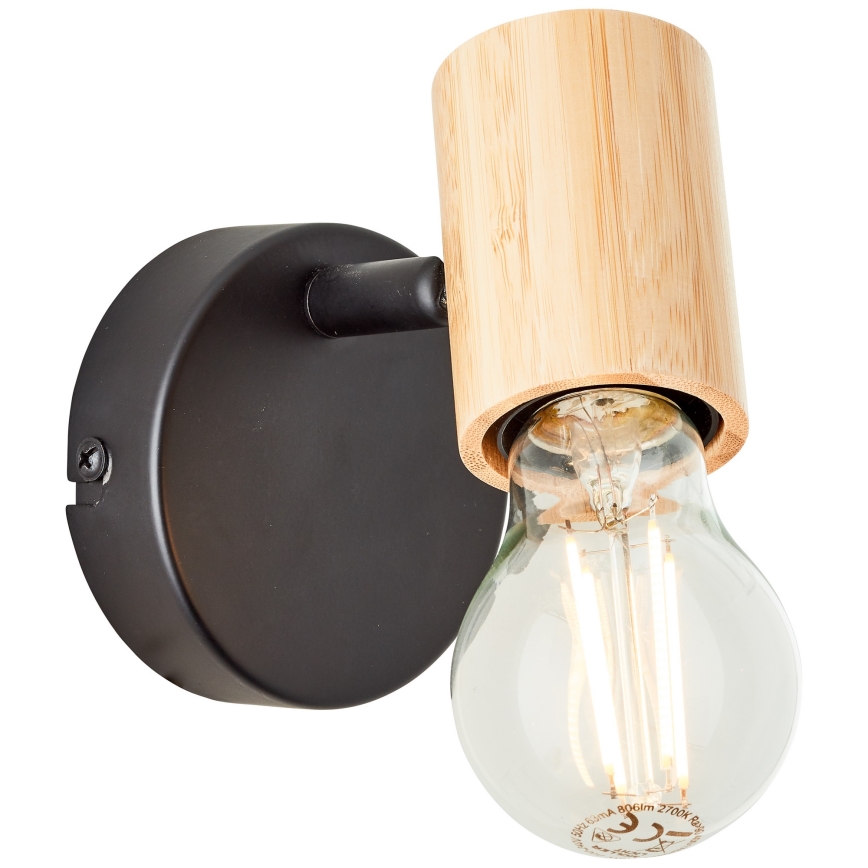 Brilliant - Seinale paigaldatav punktvalgusti KERRY 1xE27/40W/230V bambus