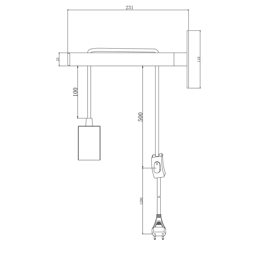 Brilliant - Seinavalgusti JARBO 1xE27/60W/230V
