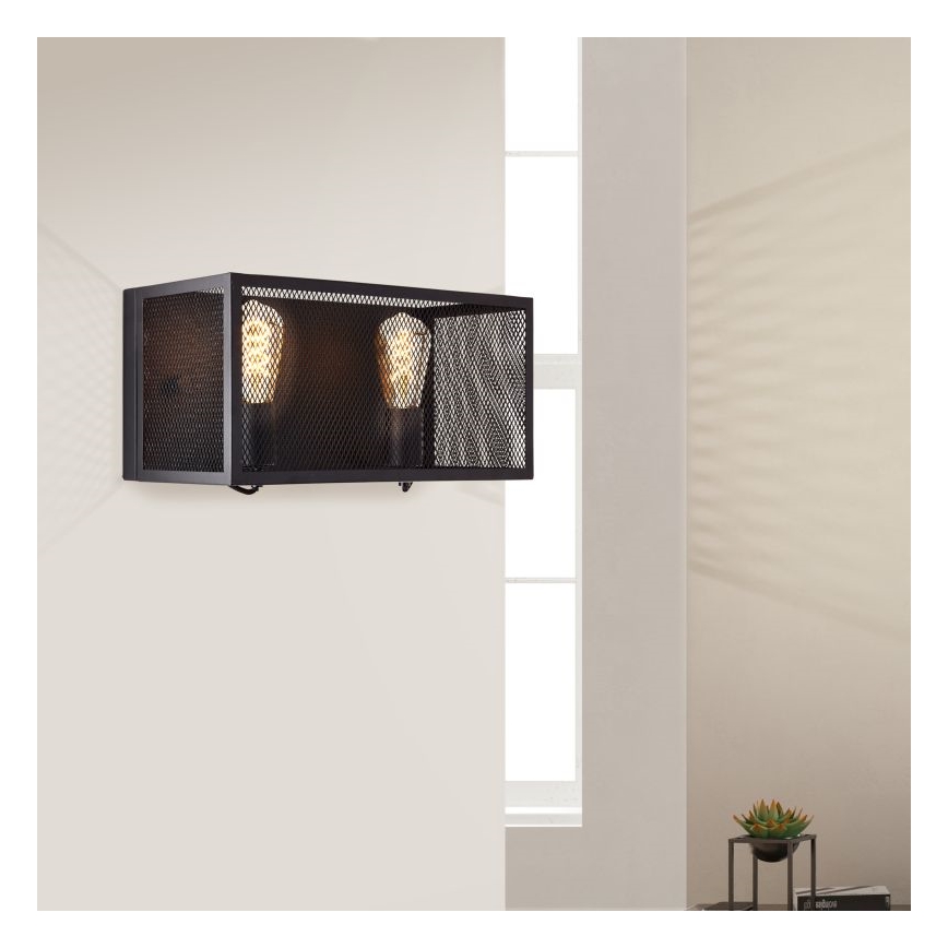 Brilliant - Seinavalgusti MAZE 2xE27/40W/230V must