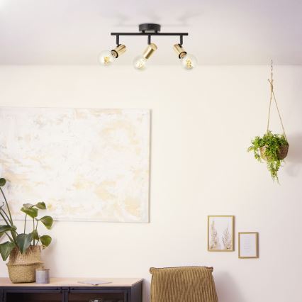 Brilliant - sihtvalgusti KERRY 3xE27/40W/230V must/messing