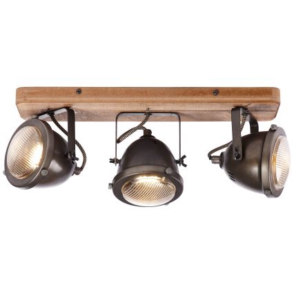 Brilliant - Spottvalgusti CARMEN WOOD 3xGU10/5W/230V pruun