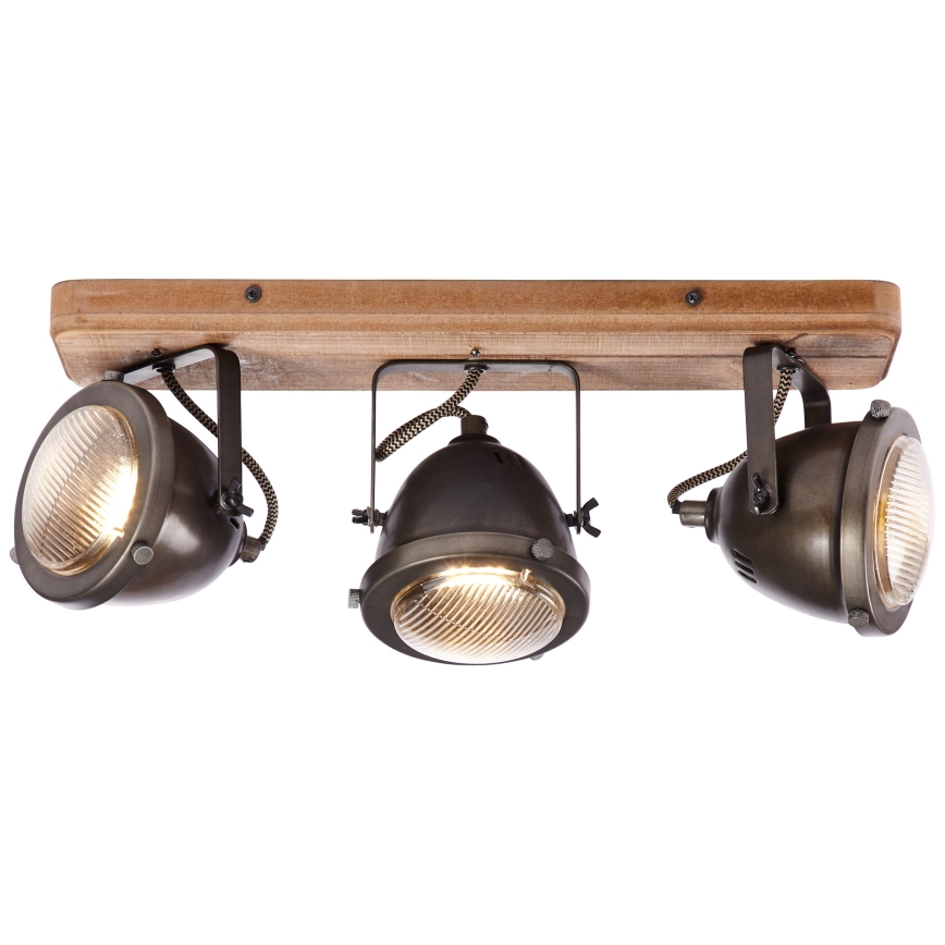 Brilliant - Spottvalgusti CARMEN WOOD 3xGU10/5W/230V pruun