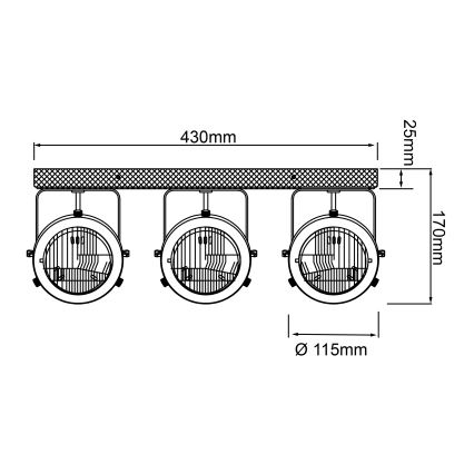 Brilliant - Spottvalgusti CARMEN WOOD 3xGU10/5W/230V pruun