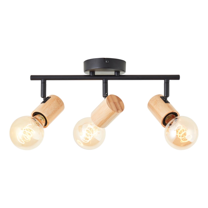Brilliant - Spottvalgusti KERRY 3xE27/40W/230V must/bambus