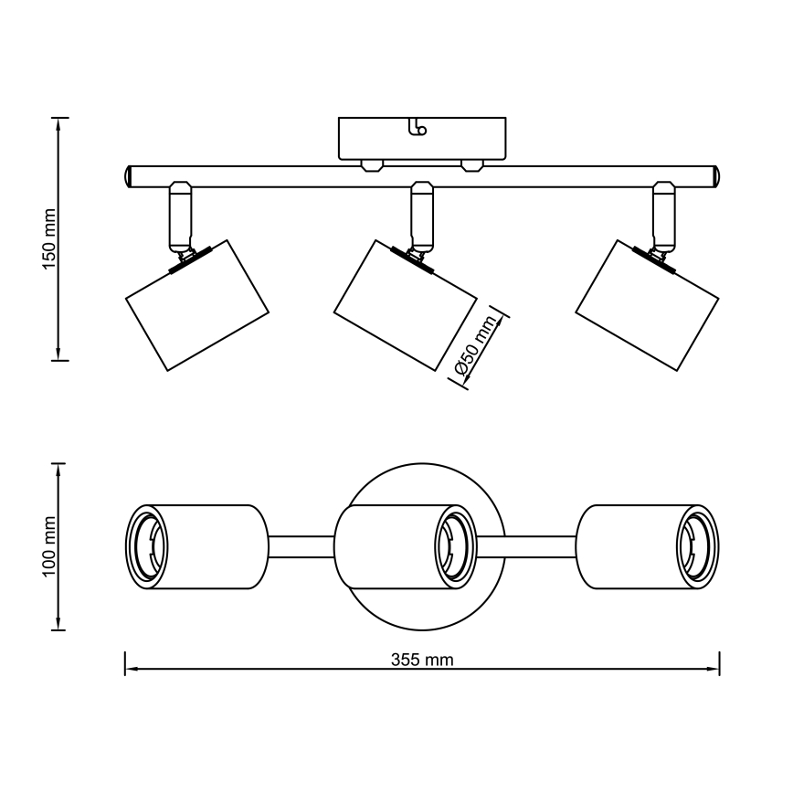 Brilliant - Spottvalgusti KERRY 3xE27/40W/230V must/bambus