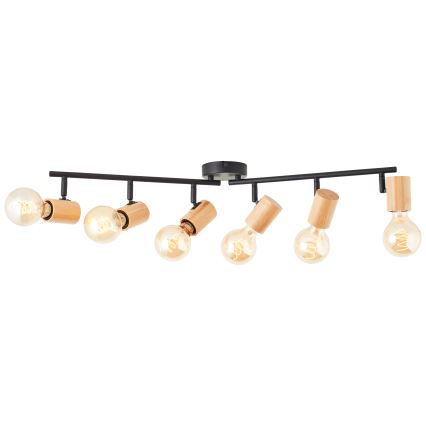 Brilliant - Spottvalgusti KERRY 6xE27/40W/230V must/bambus