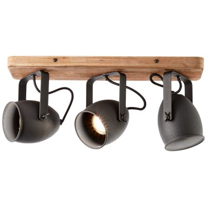 Brilliant - Suunatav laevalgusti CROWTON 3xGU10/6W/230V männipuit