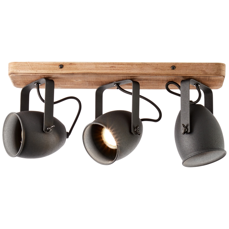 Brilliant - Suunatav laevalgusti CROWTON 3xGU10/6W/230V männipuit
