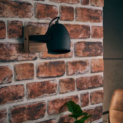 Brilliant - suunatav seinavalgusti CROWTON 1xGU10/6W/230V männipuit