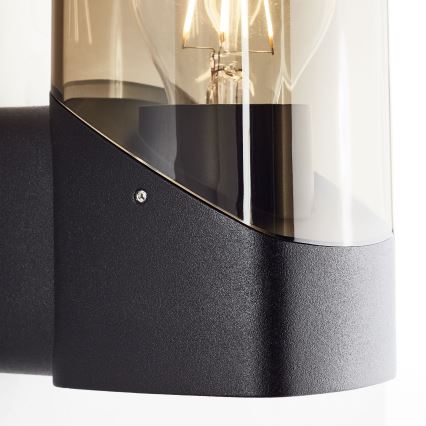 Brilliant - Väli seinavalgusti MINOU 1xE27/10W/230V IP44 must/suitsune