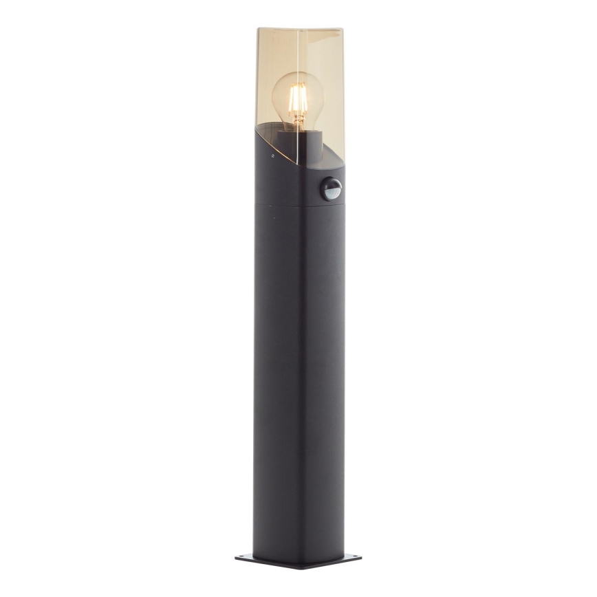 Brilliant - Välivalgusti koos anduriga MINOU 1xE27/10W/230V IP44 must/suitsune