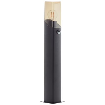 Brilliant - Välivalgusti koos anduriga MINOU 1xE27/10W/230V IP44 must/suitsune