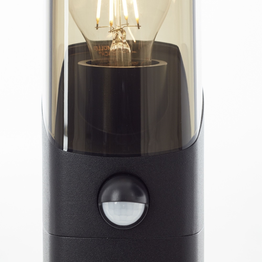 Brilliant - Välivalgusti koos anduriga MINOU 1xE27/10W/230V IP44 must/suitsune