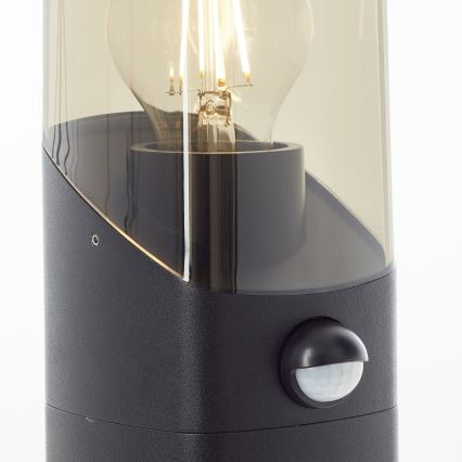 Brilliant - Välivalgusti koos anduriga MINOU 1xE27/10W/230V IP44 must/suitsune