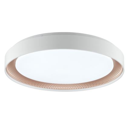 Brilliant - WALDO LED-hämardatav laelamp, 36 W, 230 V, reguleeritav värvitemperatuur 3000–6500 K, Ø 48,5 cm, valge/roosakuld, koos kaugjuhtimispuldiga