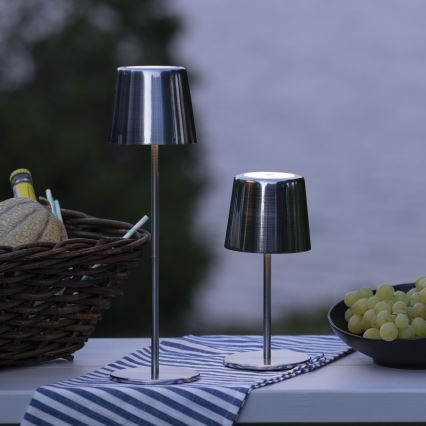 Brilliant - LED reguleeritav puutetundlik välisvalgusti XAANA LED/4W/5V 3000/4000/6500K 2600 mAh IP44 läikiv kroom