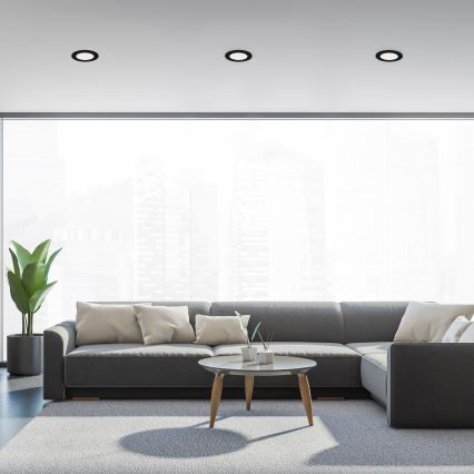 Brilo - komplekt 3 LED-süvistatavat vannitoa laevalgustit FLAT LED/6W/230V IP44, must