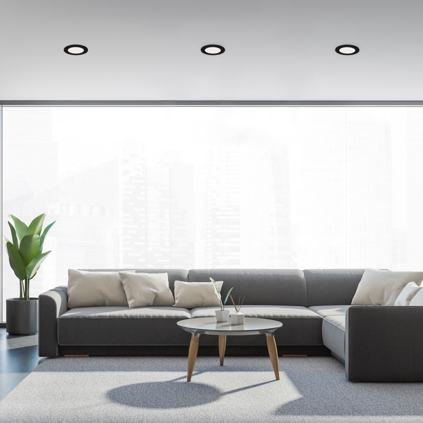 Brilo - komplekt 3 LED-süvistatavat vannitoa laevalgustit FLAT LED/6W/230V IP44, must