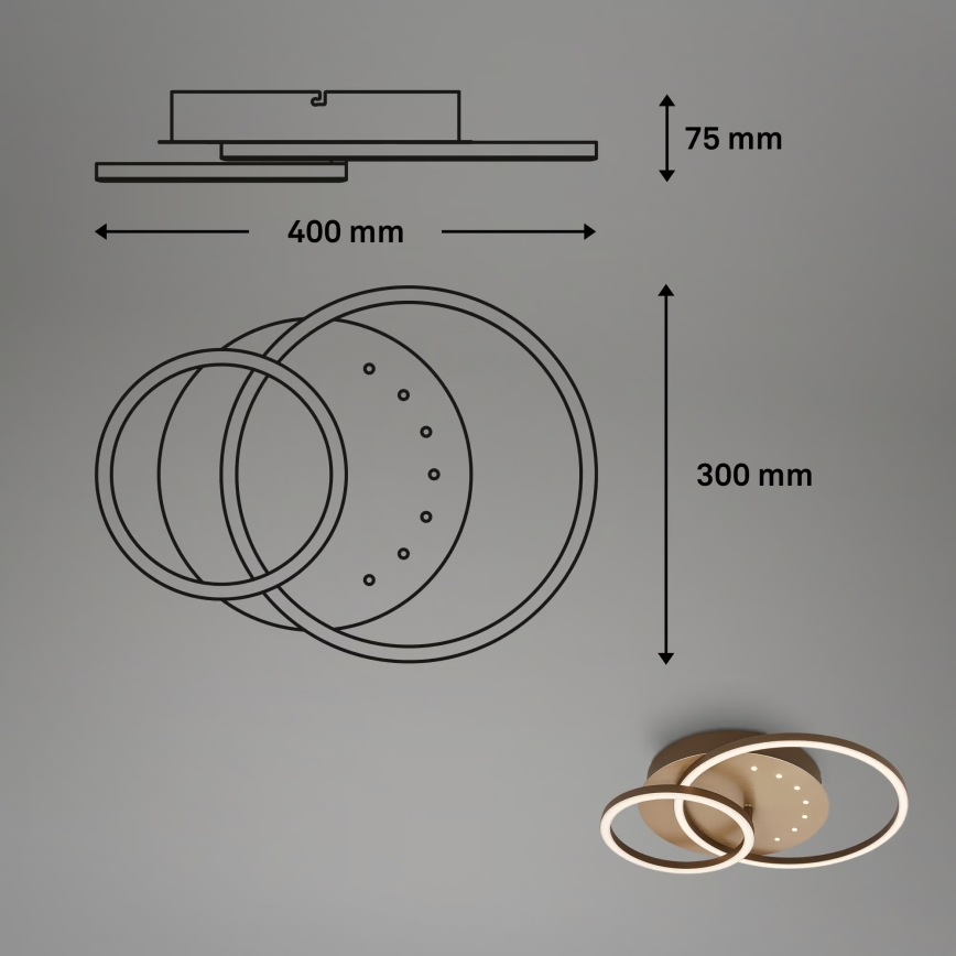 Brilo - Hämardatav LED laevalgusti LED/26W/230V 3000K pruun