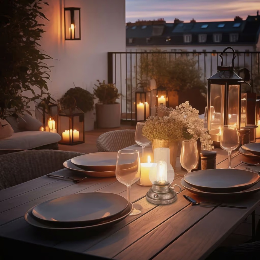 Brilo - LED hämardatav väliseks kasutamiseks laetav lauavalgusti KANEA LED/1,5W/5V IP44 1200 mAh pronks