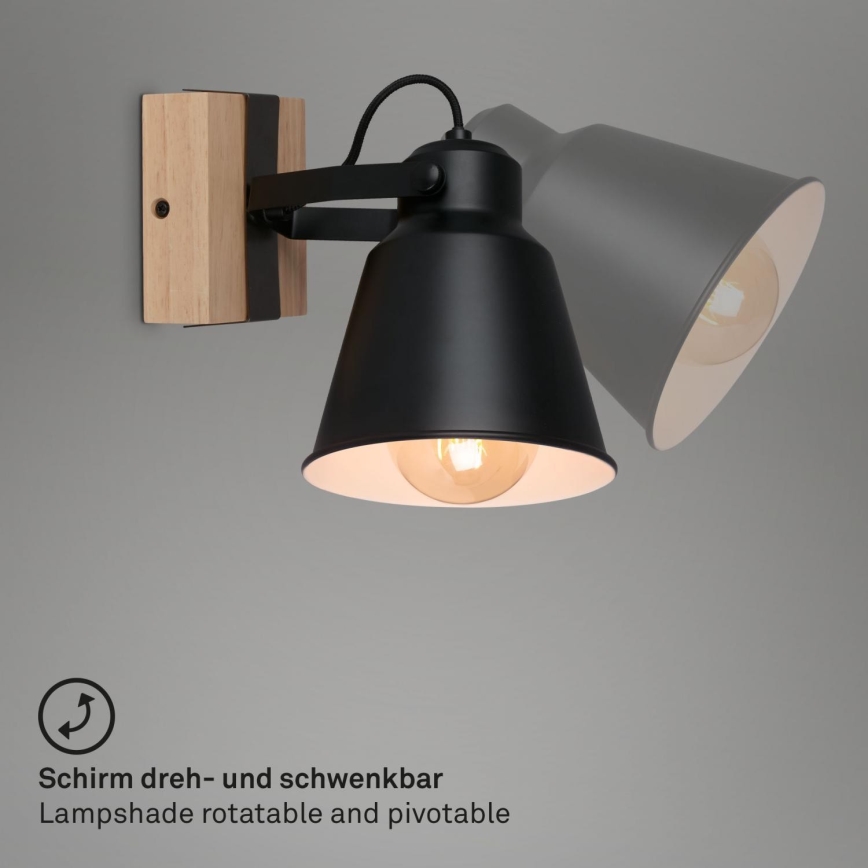 Brilo - Kohtvalgusti seinale TALLE  1xE27/40W/230V kummipuu