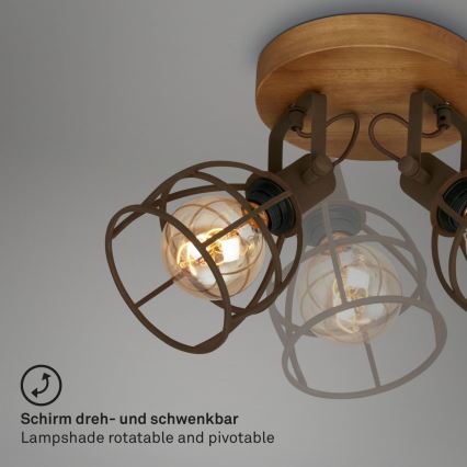 Brilo - Kohtvalgusti VINTAGE 2xE27/25W/230V pruun