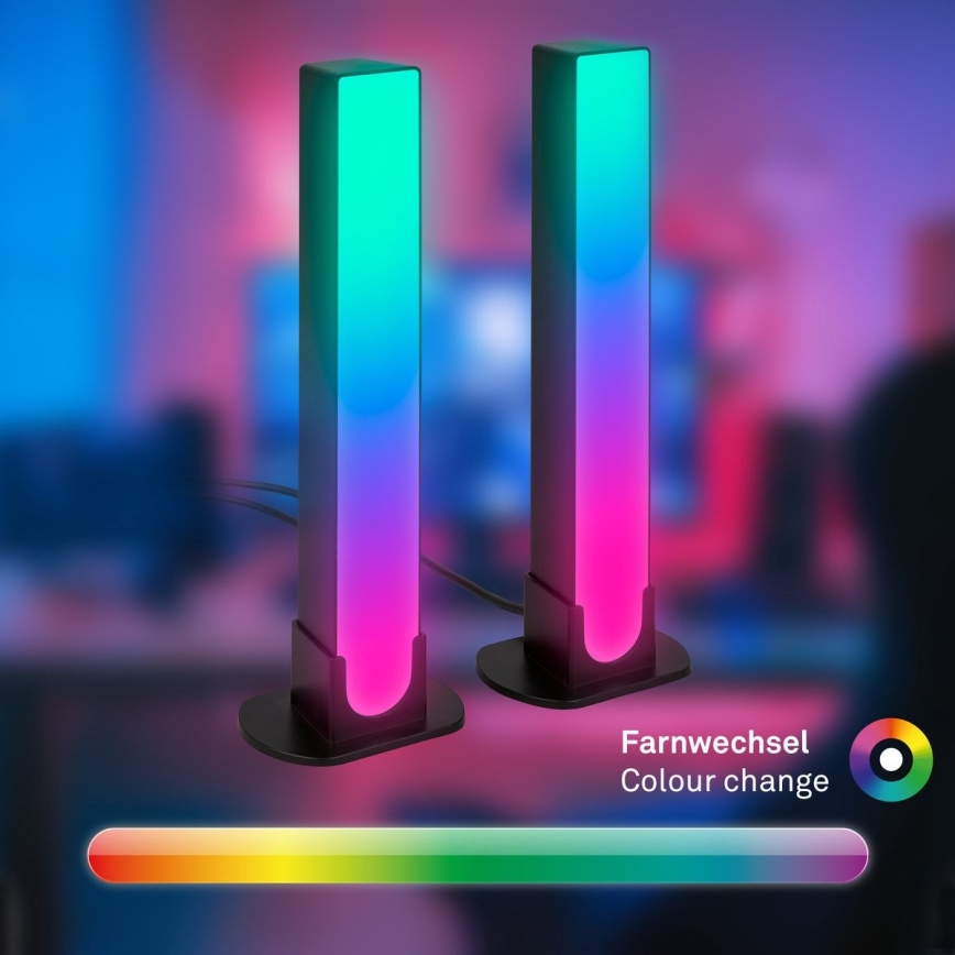 Brilo - KOMPLEKT 2x LED RGBIC Hämardatav laualamp LED/12W/230V 3000-6500K Wi-Fi Tuya