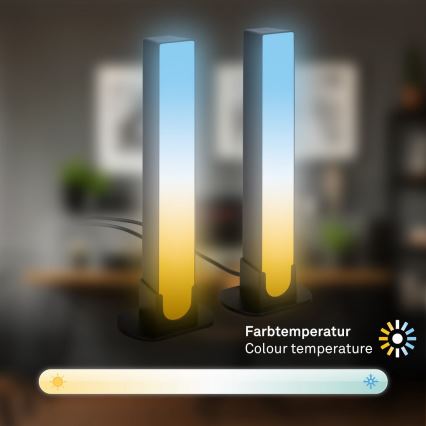 Brilo - KOMPLEKT 2x LED RGBIC Hämardatav laualamp LED/12W/230V 3000-6500K Wi-Fi Tuya
