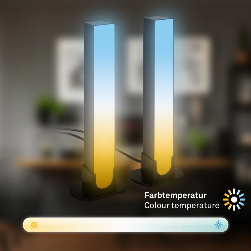 Brilo - KOMPLEKT 2x LED RGBIC Hämardatav laualamp LED/12W/230V 3000-6500K Wi-Fi Tuya