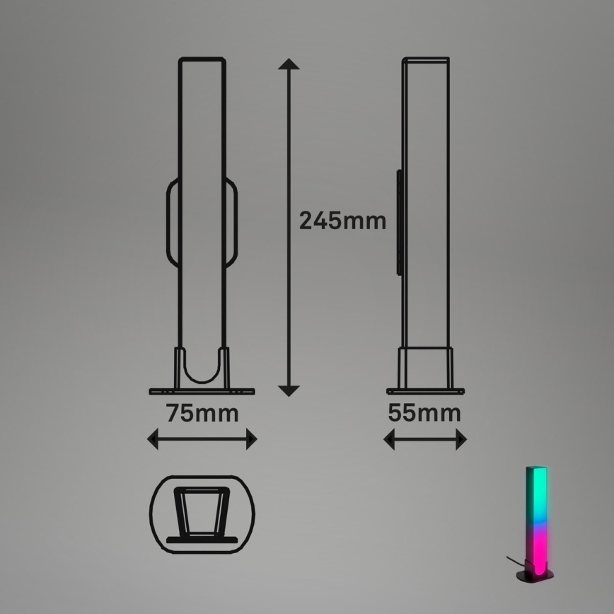 Brilo - KOMPLEKT 2x LED RGBIC Hämardatav laualamp LED/12W/230V 3000-6500K Wi-Fi Tuya