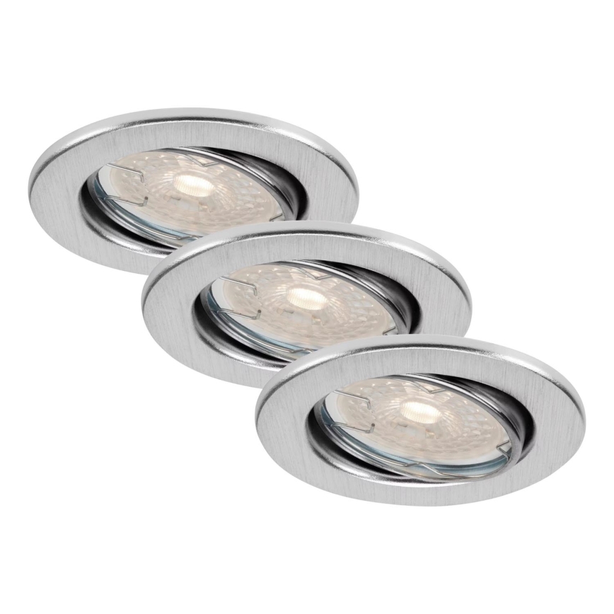 Brilo - Komplekt 3x hämardatav vannitoa lae sissepaigaldatav LED-valgusti DIMM LED/5,5W/230V IP23 mattkroom