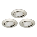 Brilo - KOMPLEKT 3x LED Hämardatav süvistatav valgusti vannituppa LED/5W/230V IP23 matt kroom