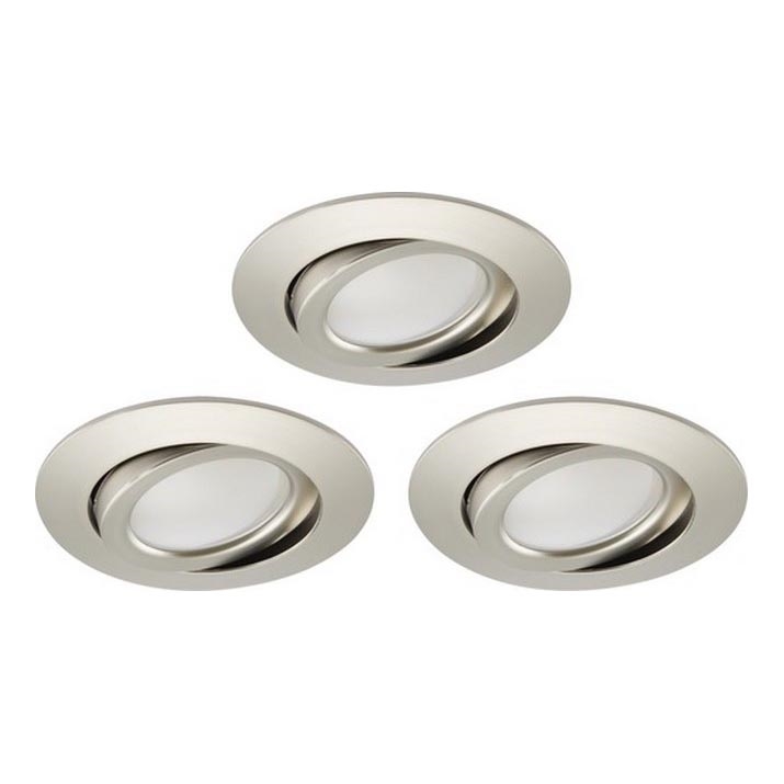 Brilo - KOMPLEKT 3x LED Hämardatav süvistatav valgusti vannituppa LED/5W/230V IP23 matt kroom