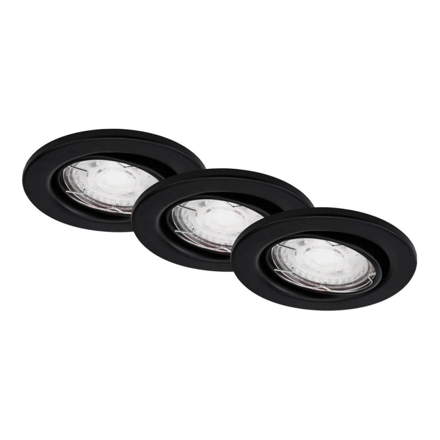 Brilo - KOMPLEKT 3x LED Süvistatav valgusti vannituppa 1xGU10/5W/230V IP23 must