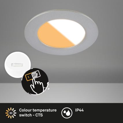 Brilo - KOMPLEKT 3x LED Süvistatav valgusti vannituppa LED/4W/230V IP44 3000/4000K hõbedane