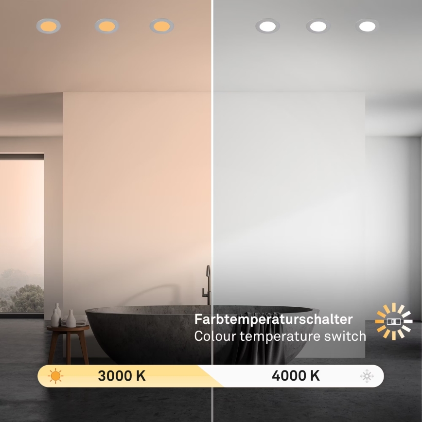 Brilo - KOMPLEKT 3x LED Süvistatav valgusti vannituppa LED/4W/230V IP44 3000/4000K hõbedane