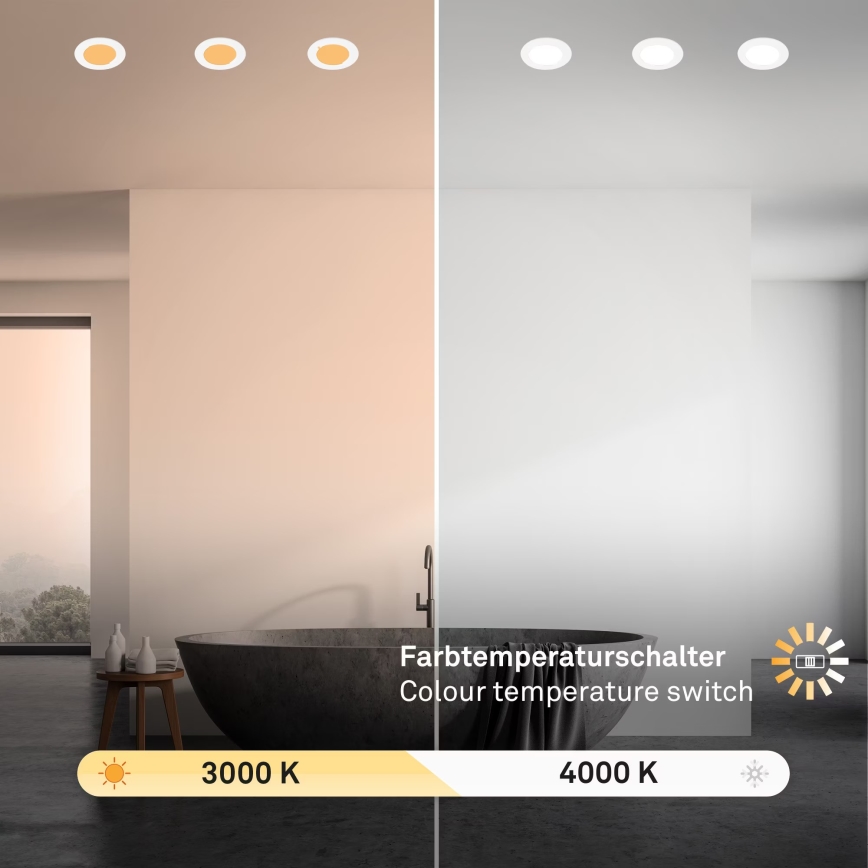 Brilo - KOMPLEKT 3x LED Süvistatav valgusti vannituppa LED/4W/230V IP44 3000/4000K valge