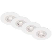 Brilo - KOMPLEKT 4x LED Süvistatav valgusti vannituppa LED/4,9W/230V IP44 valge