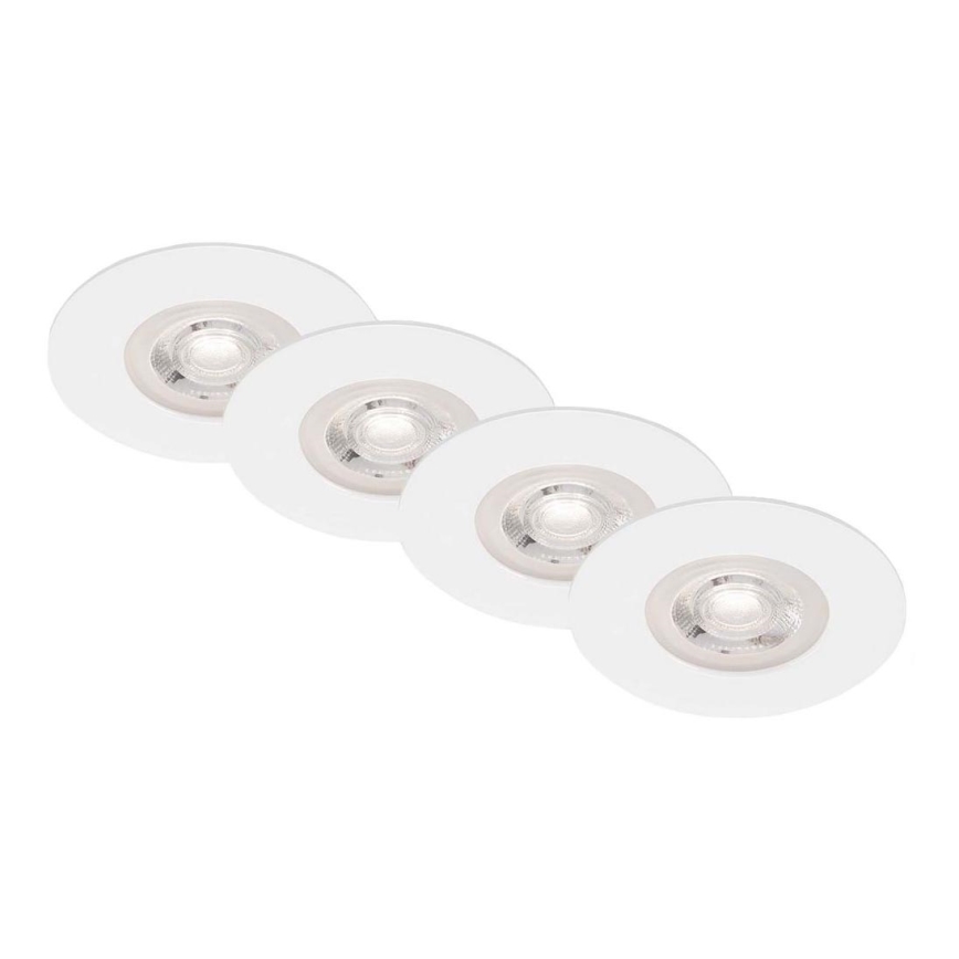 Brilo - KOMPLEKT 4x LED Süvistatav valgusti vannituppa LED/4,9W/230V IP44 valge