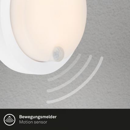 Brilo - LED laetav välistingimustele mõeldud seinale paigaldatav valgusti anduriga, LED/4W/5V, 4400 mAh, IP44, valge